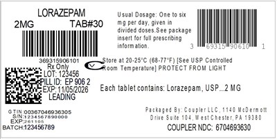 Label (69315 906 10 Lorazepam 2mg 67046 936 30)